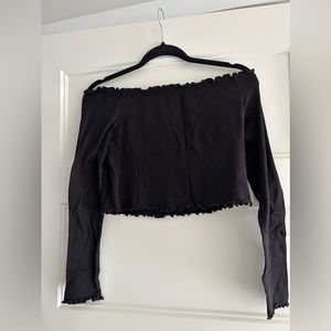 Black off the shoulder long sleeve